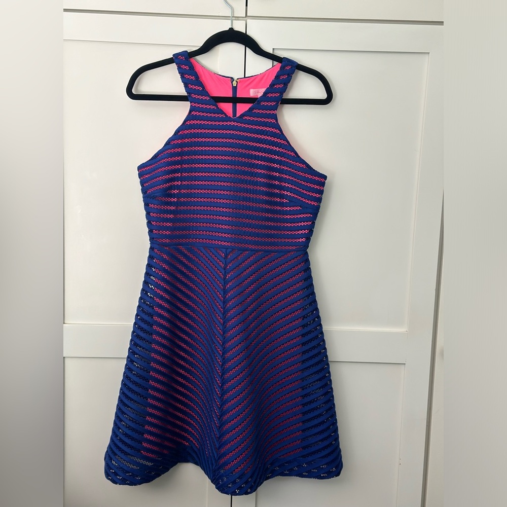 “Megyn” Stripped Crochet Party Dress